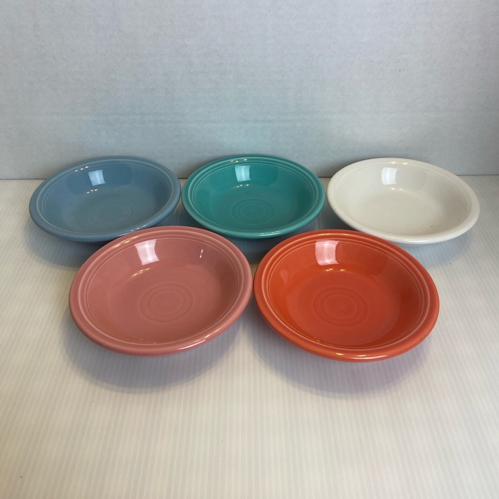 Bundle Of 5 vintage Fiesta Homer Laughlin 6 Oz Fruit Bowl Retired tropical color
